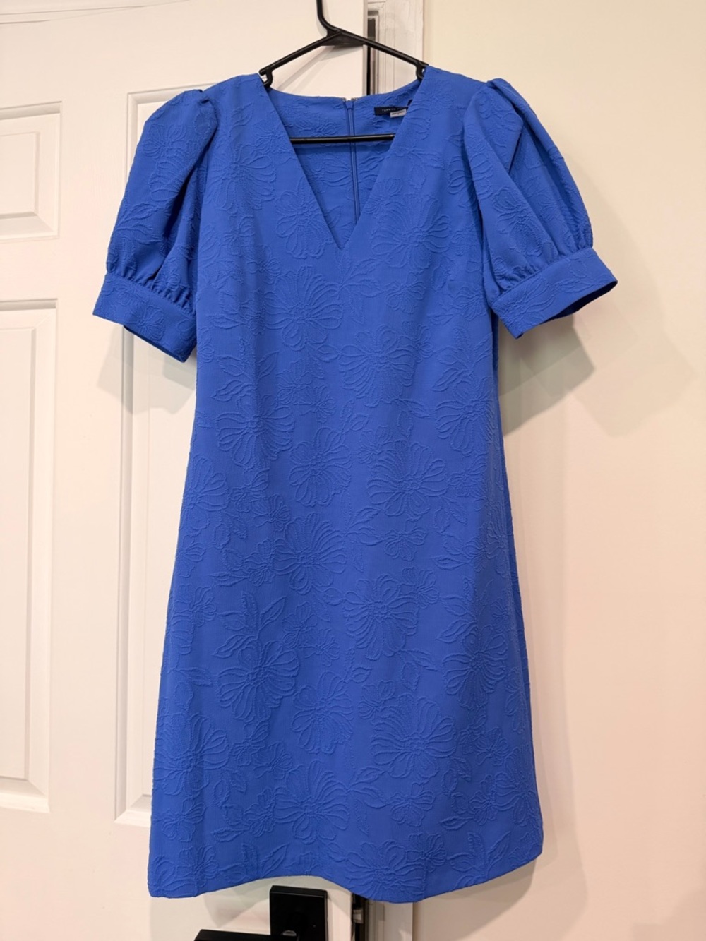 Tommy Hilfiger Cobalt Blue V-Neck Puff Sleeve Mini Dress NWOT